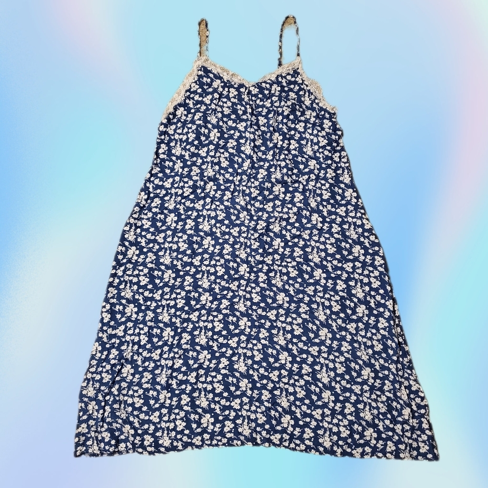 Floral Blue and White Dress